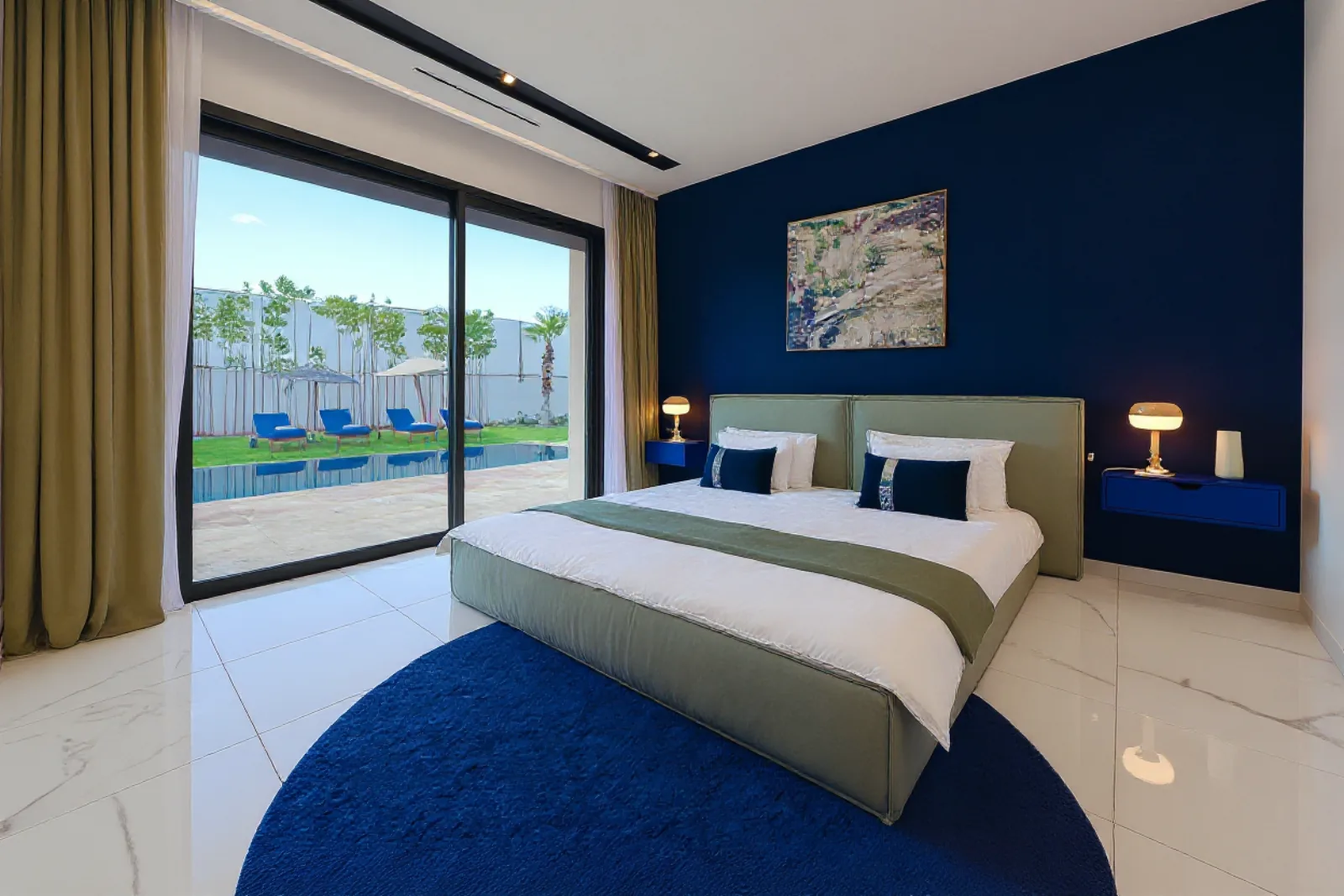Chambre Atlas vue piscine Villa Azur